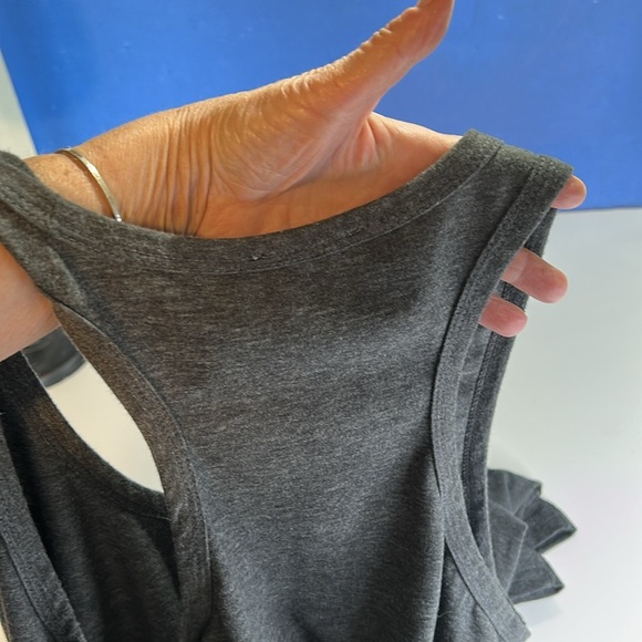LA CLEF 2X tank dress soft 95% cotton 5%spandex grey scoop neck made in USA - Picture 10 of 15